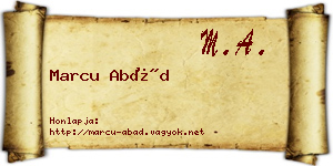 Marcu Abád névjegykártya